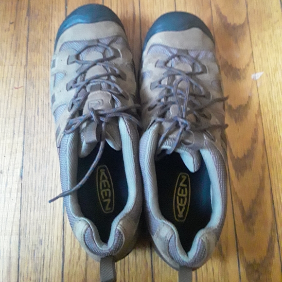 Keen - Men's Brown Soft Leather Steel Toe Hiking Trail Shoes. Size 14 - Picture 4 of 11